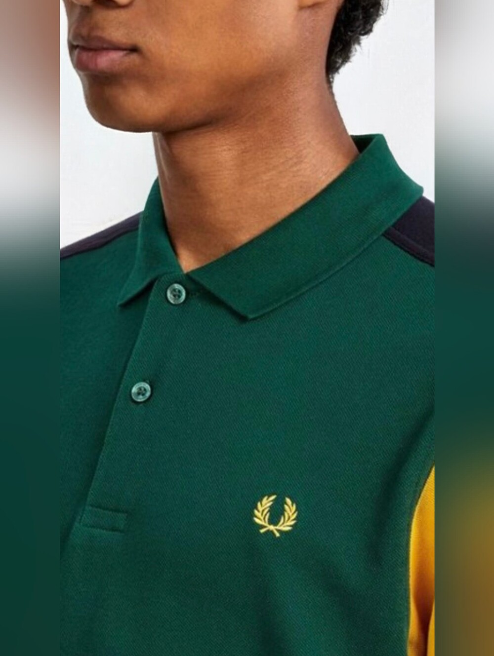 Fred Perry Bold Cuff Insert Pique Polo Shirt Ivy Green, Carbon Blue, Yellow RARE - Picture 8 of 16